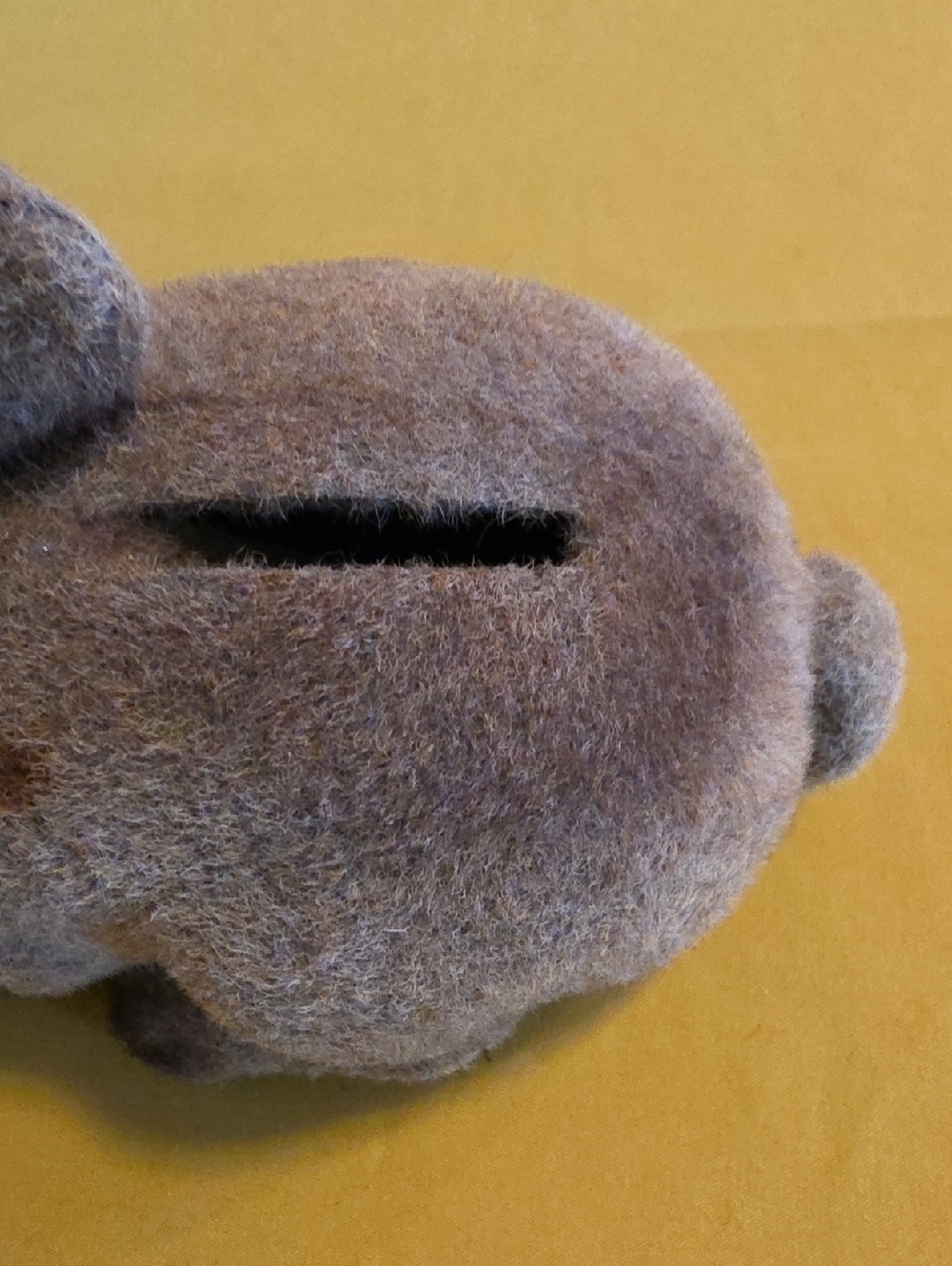 Vintage ▪︎ Fuzzy Flocked Bunny Coin Bank ▪ Good Condition ▪︎ Made In Hong Kong - Picture 6 of 15